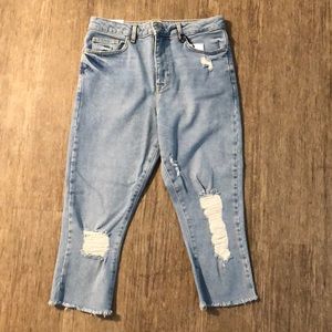 High rise crop jeans
